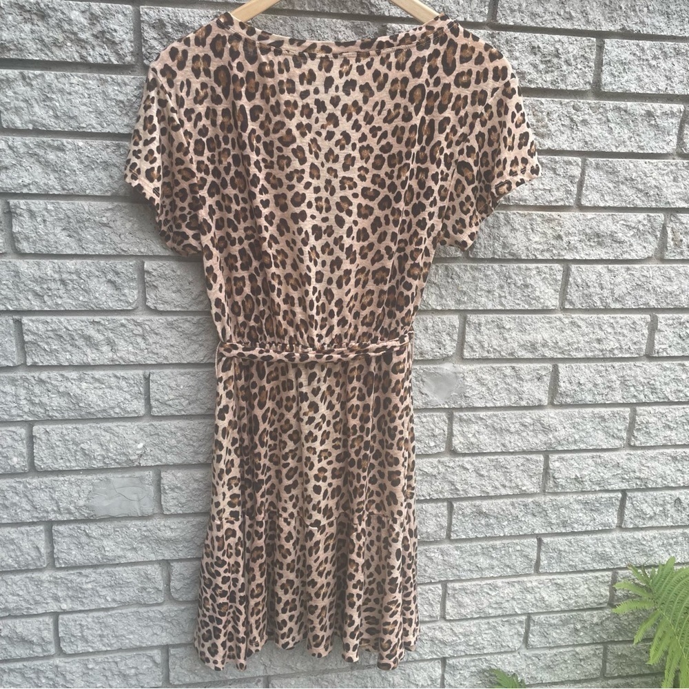 Rebecca Taylor Leopard Print Linen Midi Dress Size Medium - Picture 5 of 8